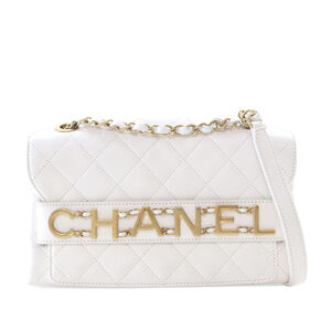 Pre-Loved Chanel Medium Quilted Calfskin Logo Enchained Flap